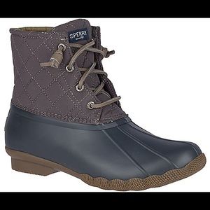 Sperry Saltwater Quilted Duck Boots - Gray Size 8